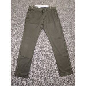 J.Crew Mens Stretch Pants 31x30 Olive Green Slim Chino Khaki